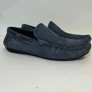 Di Pollini Chic Suede Blue Moccasins for Men Authentic Size 12 Loafers Casual